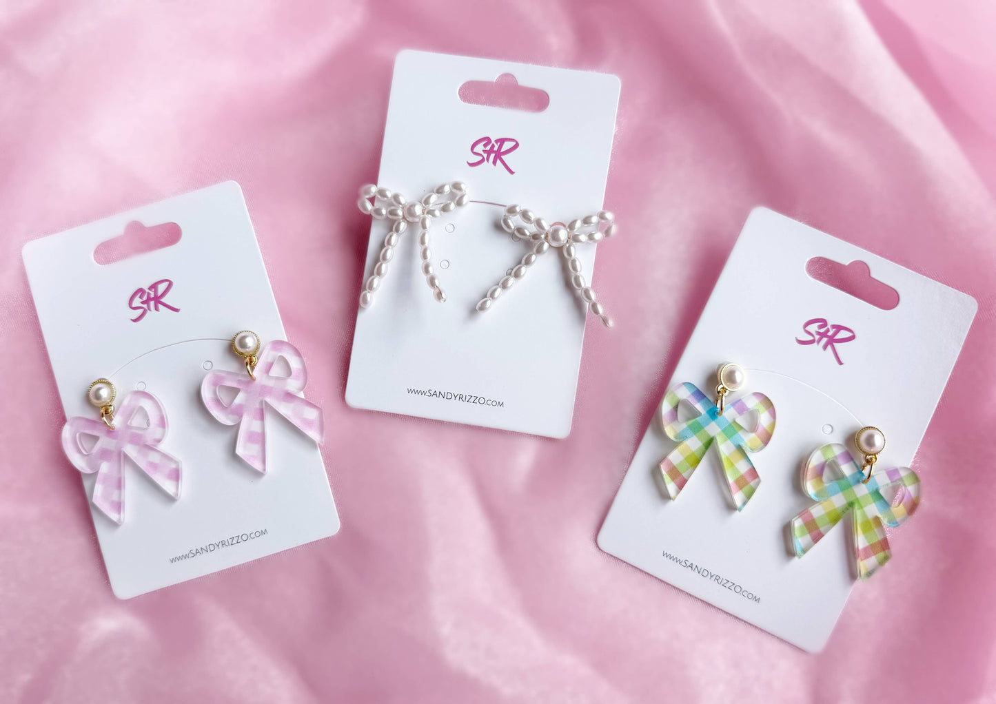 Beaded Pearl Bow Stud
