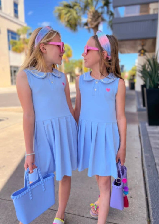 Girls Embellished Pleaded Athletic Golf Dress