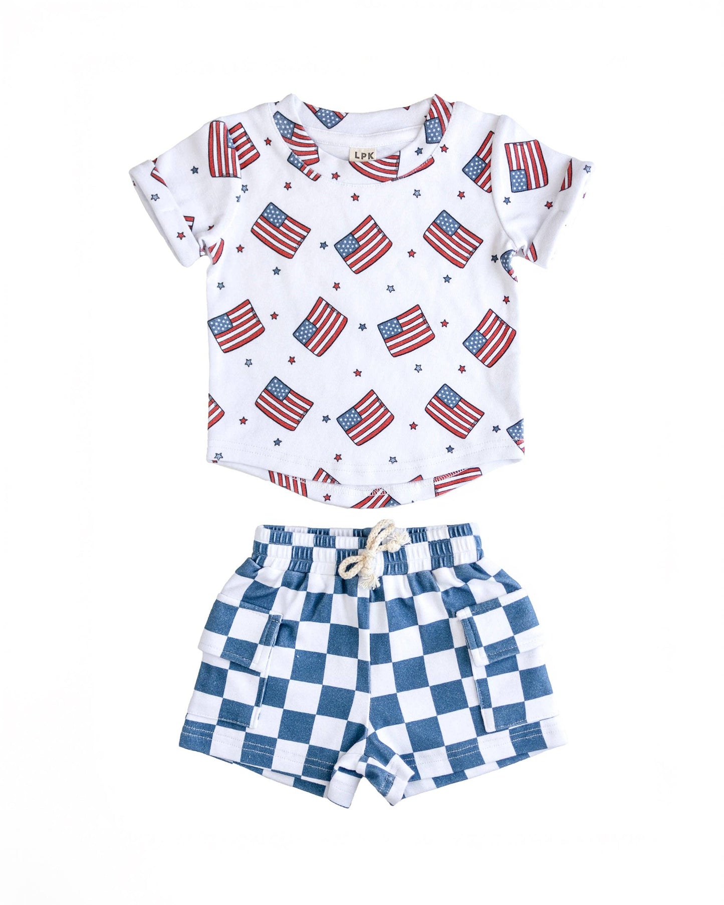 Fourth of July Cargo Shorts Set | Patriotic Vibes
