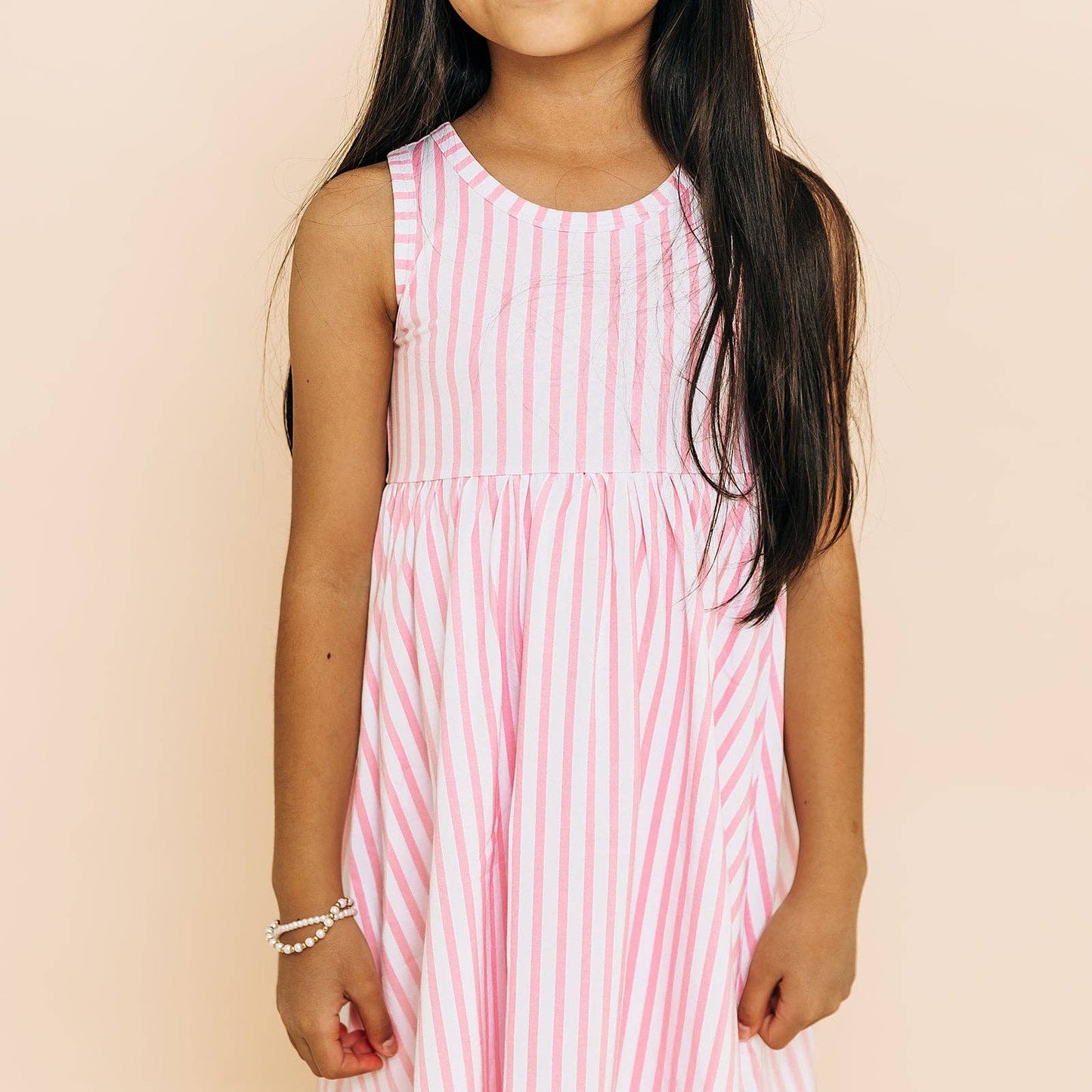 Pink Stripe Bamboo Twirl Dress