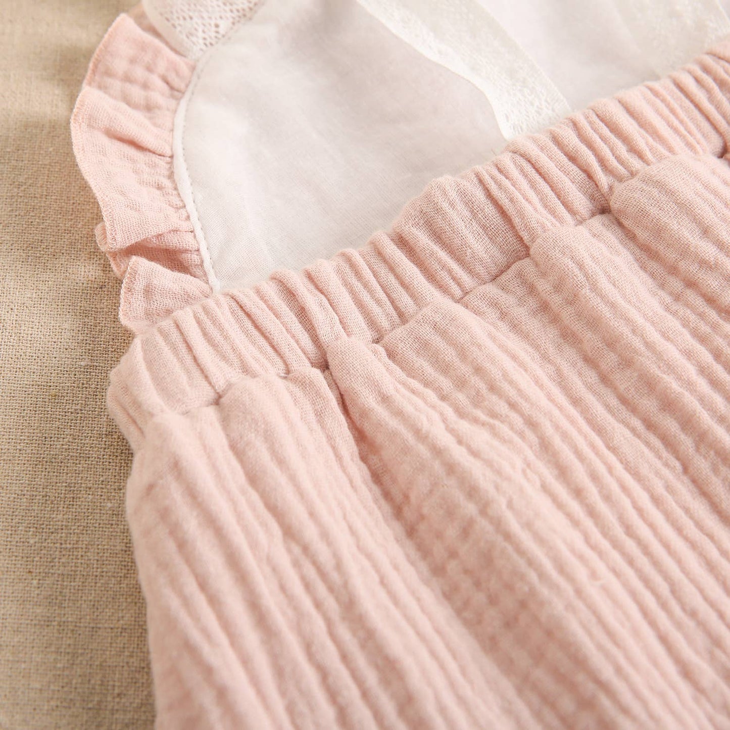 Girl's Strapless Dress in Bambula Fabric with Embroidery