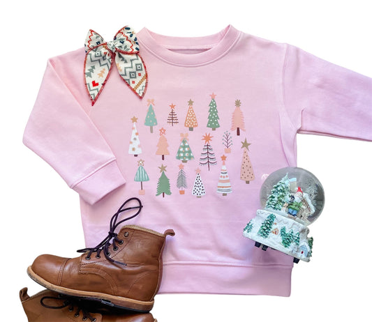 Whimsical Trees | Girls Christmas Sweatshirt