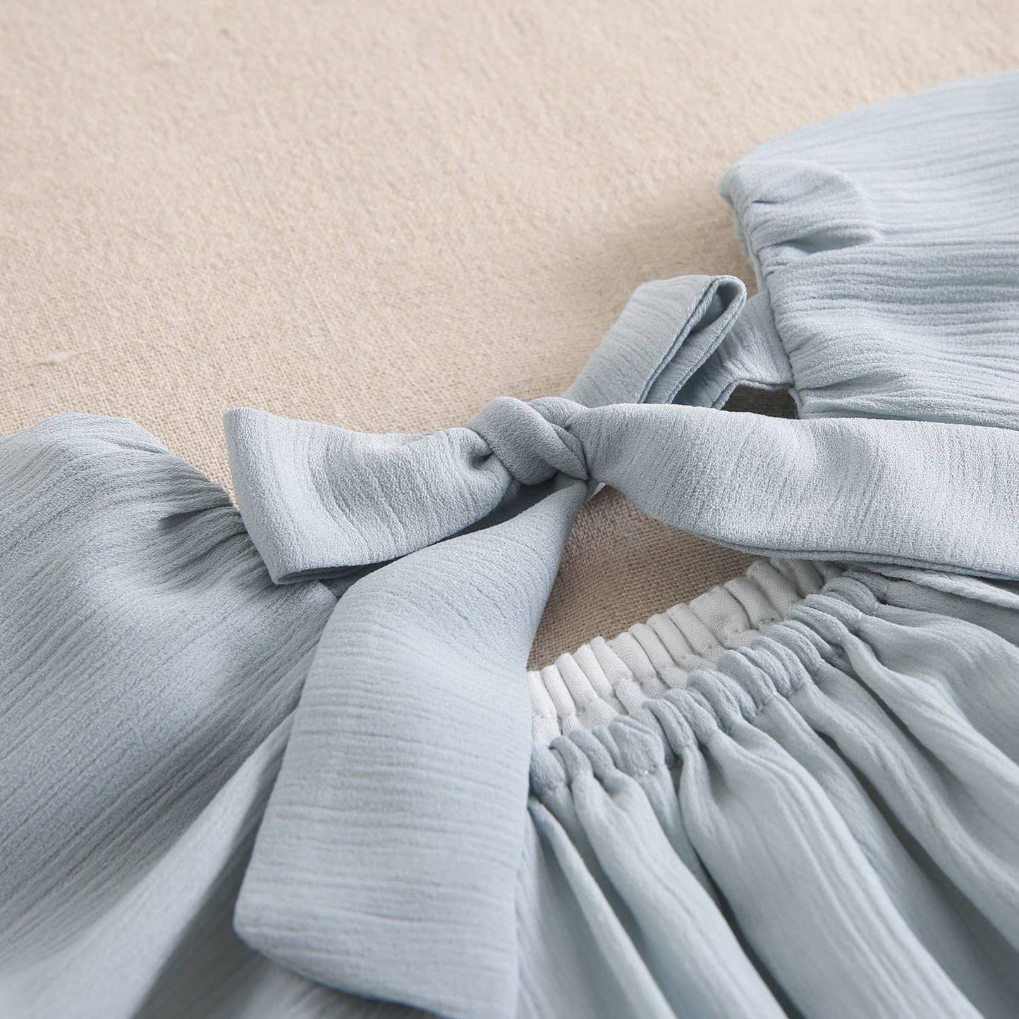 Baby girl dress with aquamarine briefs ceremony