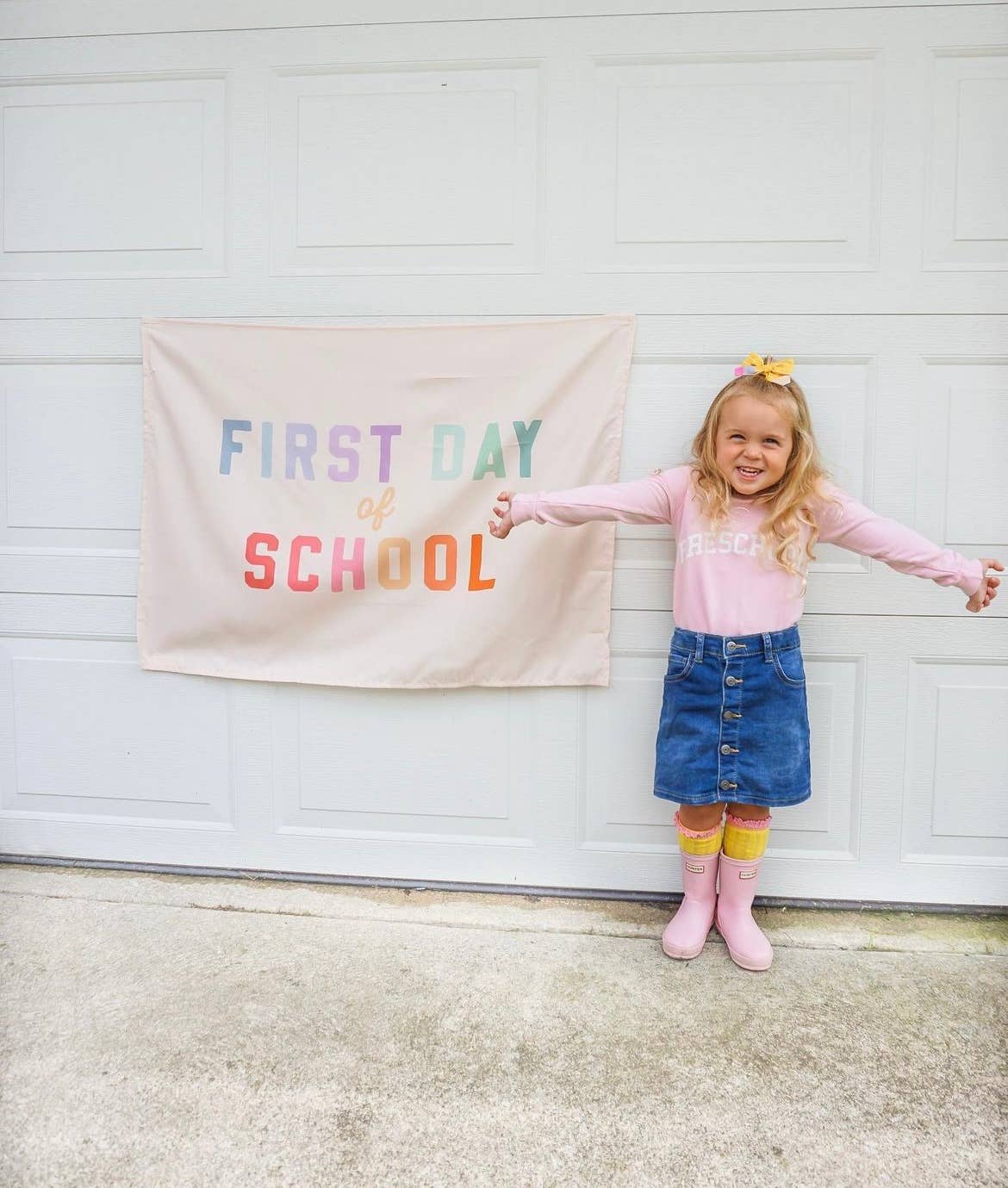 {Rainbow} First Day of School Banner