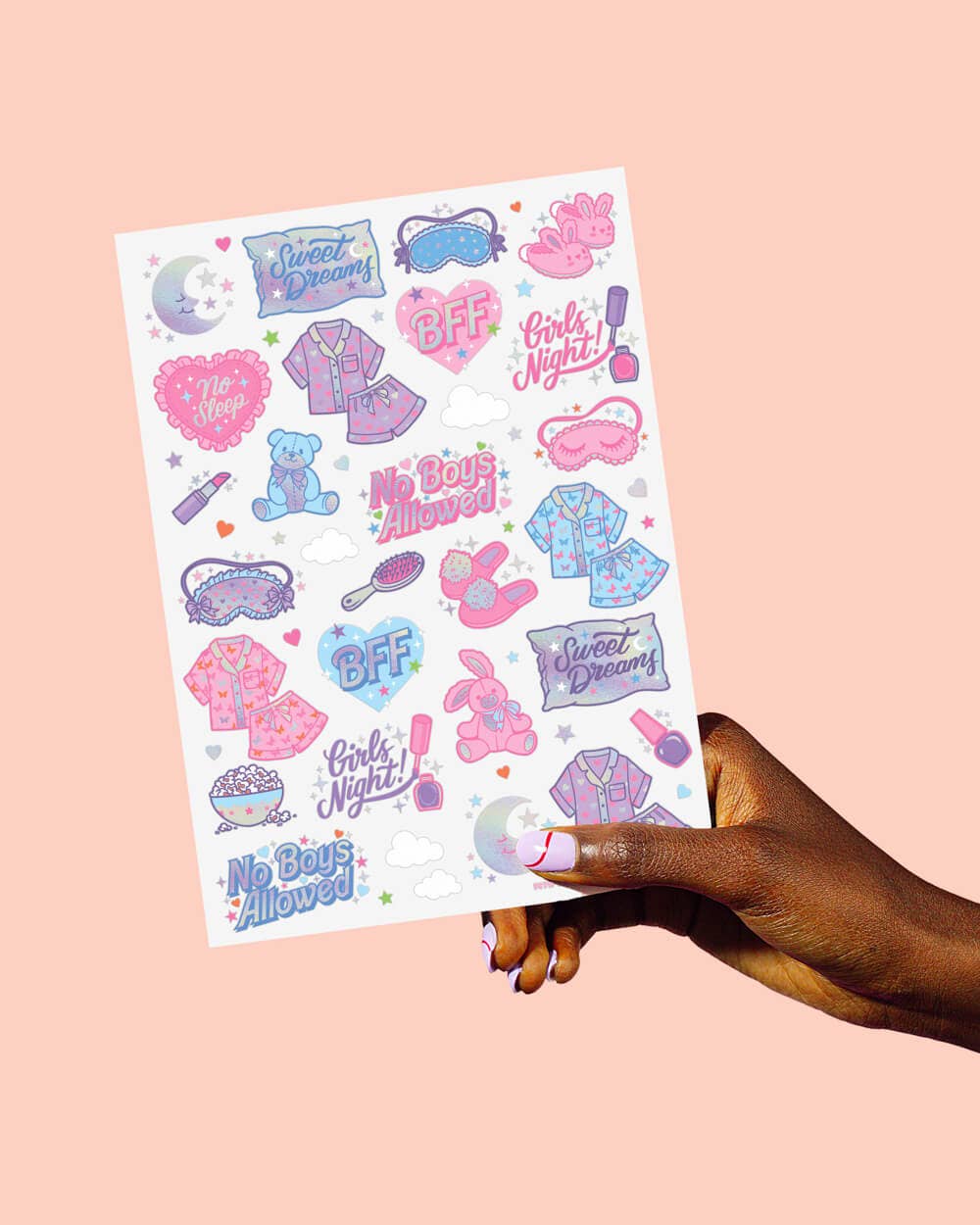 Girls Sleepover Temporary Tattoos, Birthday Party Favor
