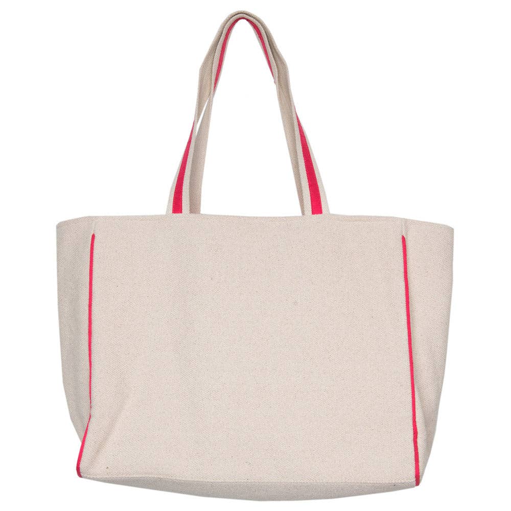 Hot Pink Star Eye Happy Face Tote Bag for Women