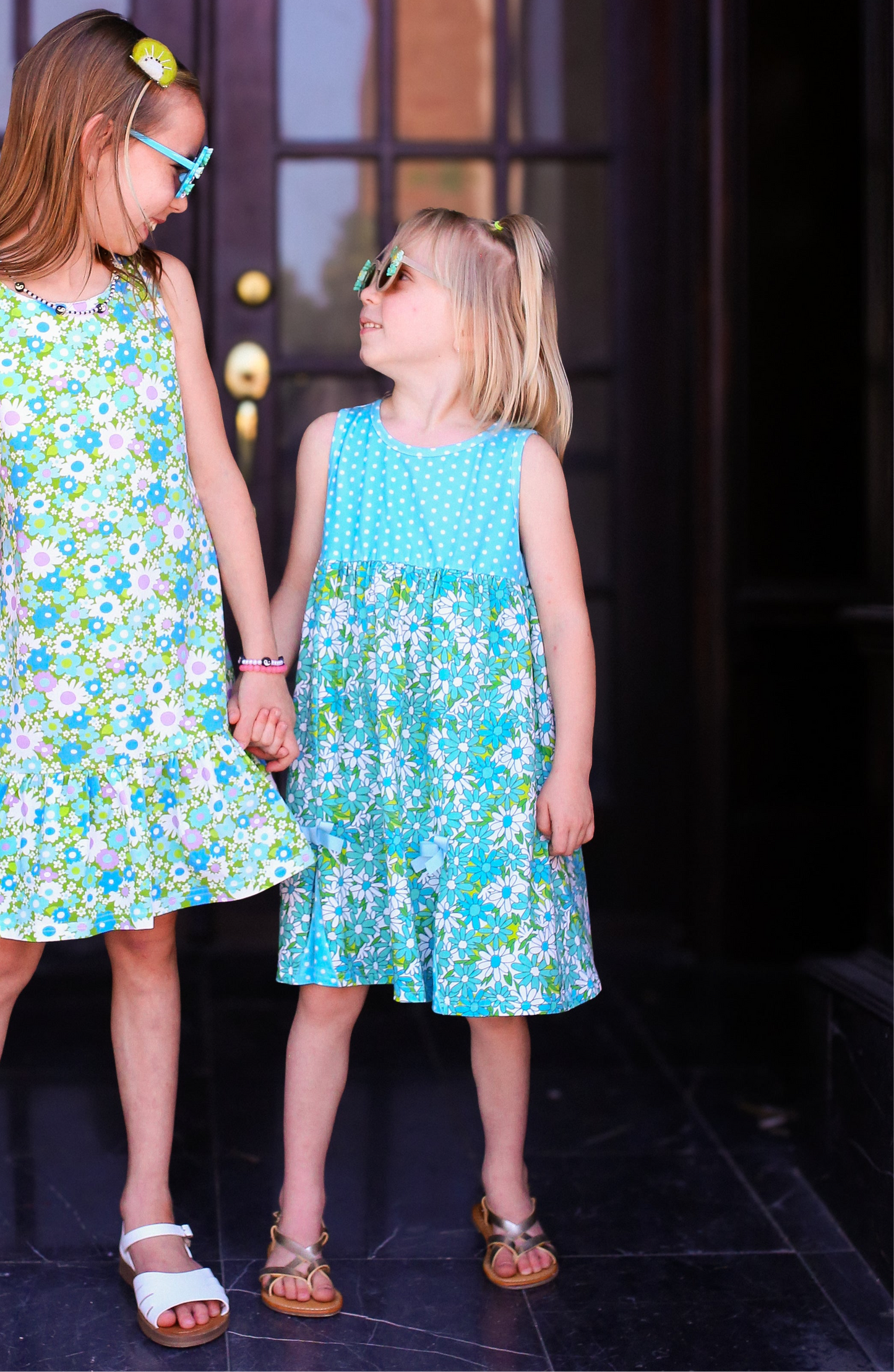 Blue Flower & Polka Dot Dress