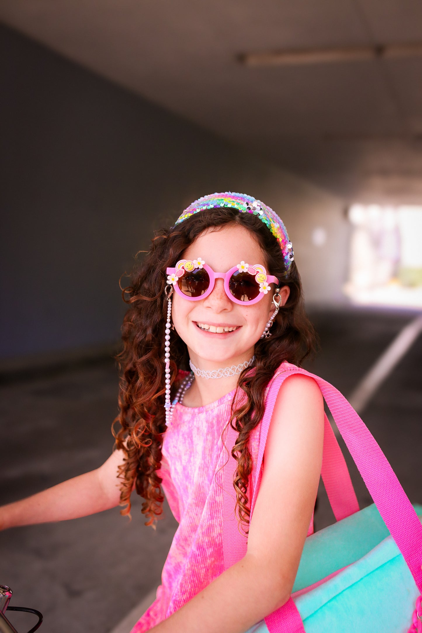Three Wildflower Designs Rainbow Sequins Headband