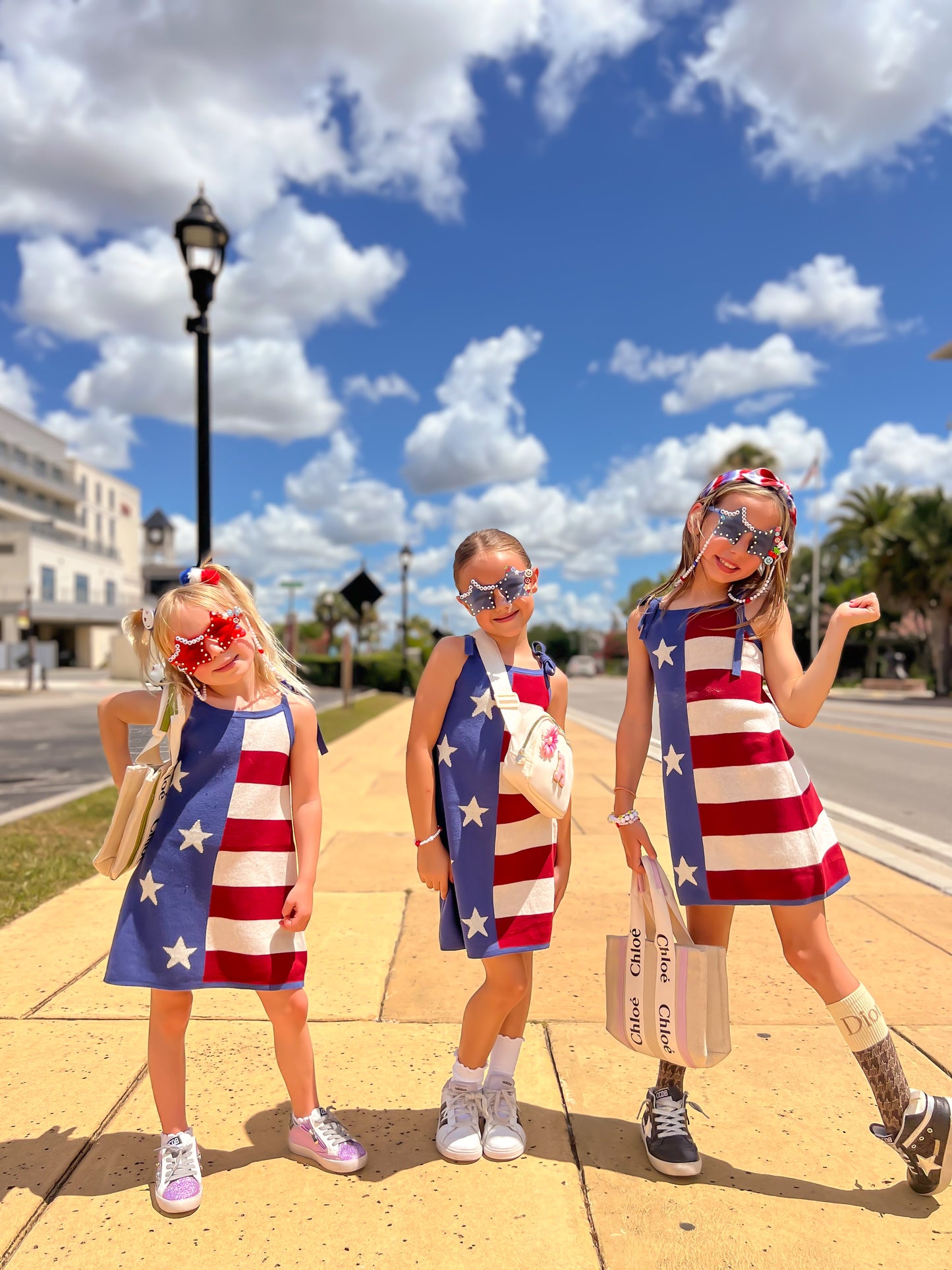 June + Grey American Flag Dress
