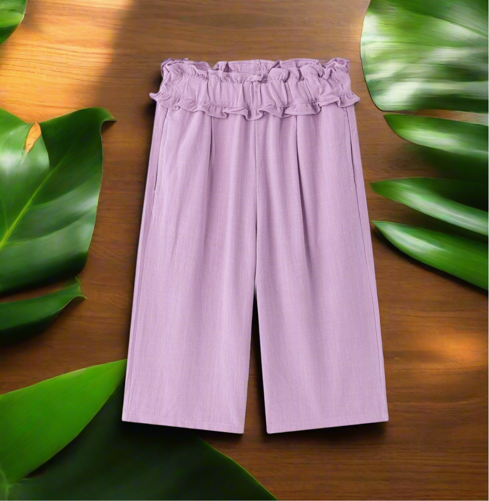 Wide purple pants for girls