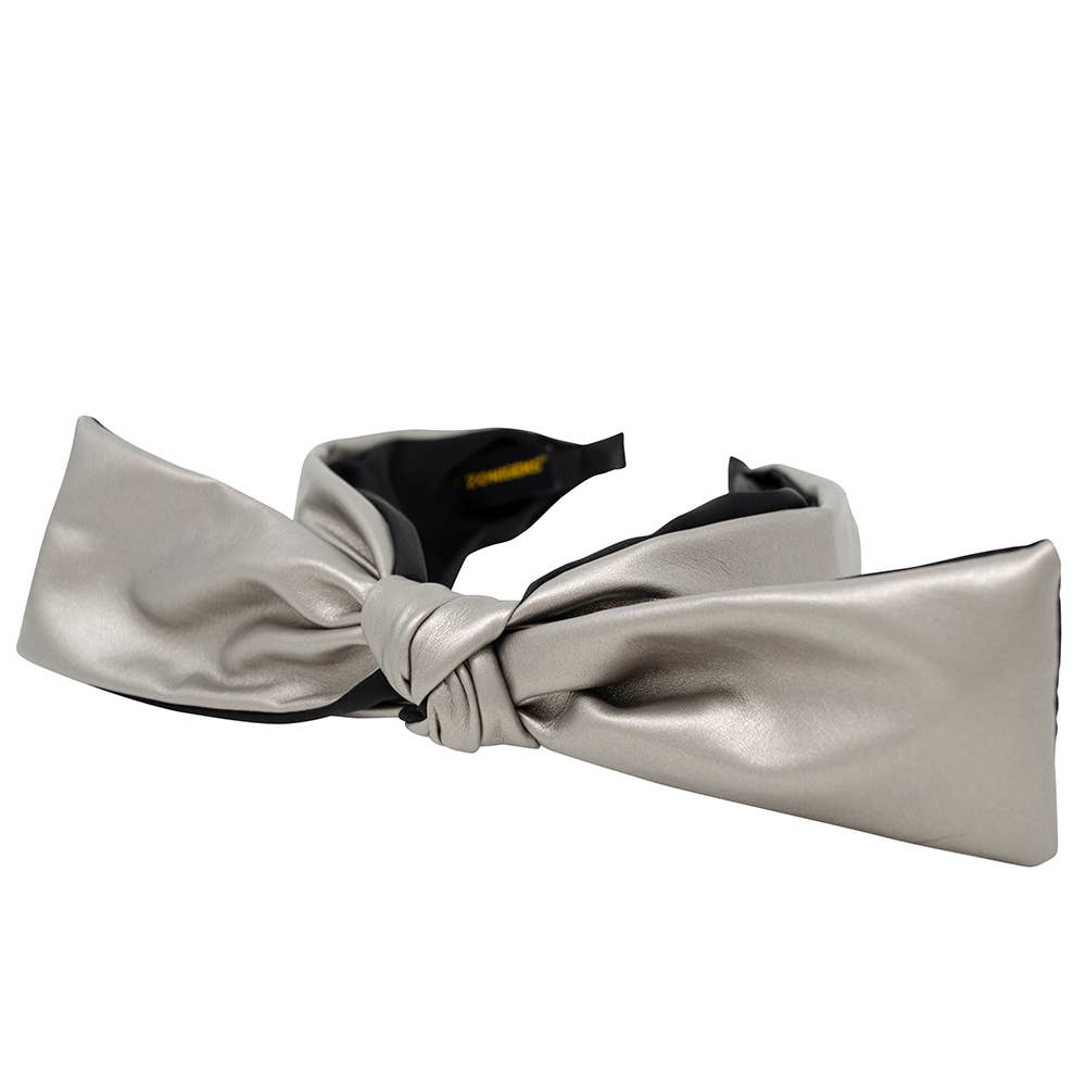 Big Bow Leather Knot Headband
