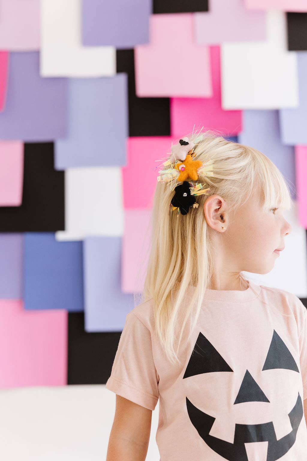 Trio Party Stars: Orange|Black|Pink Clip Set