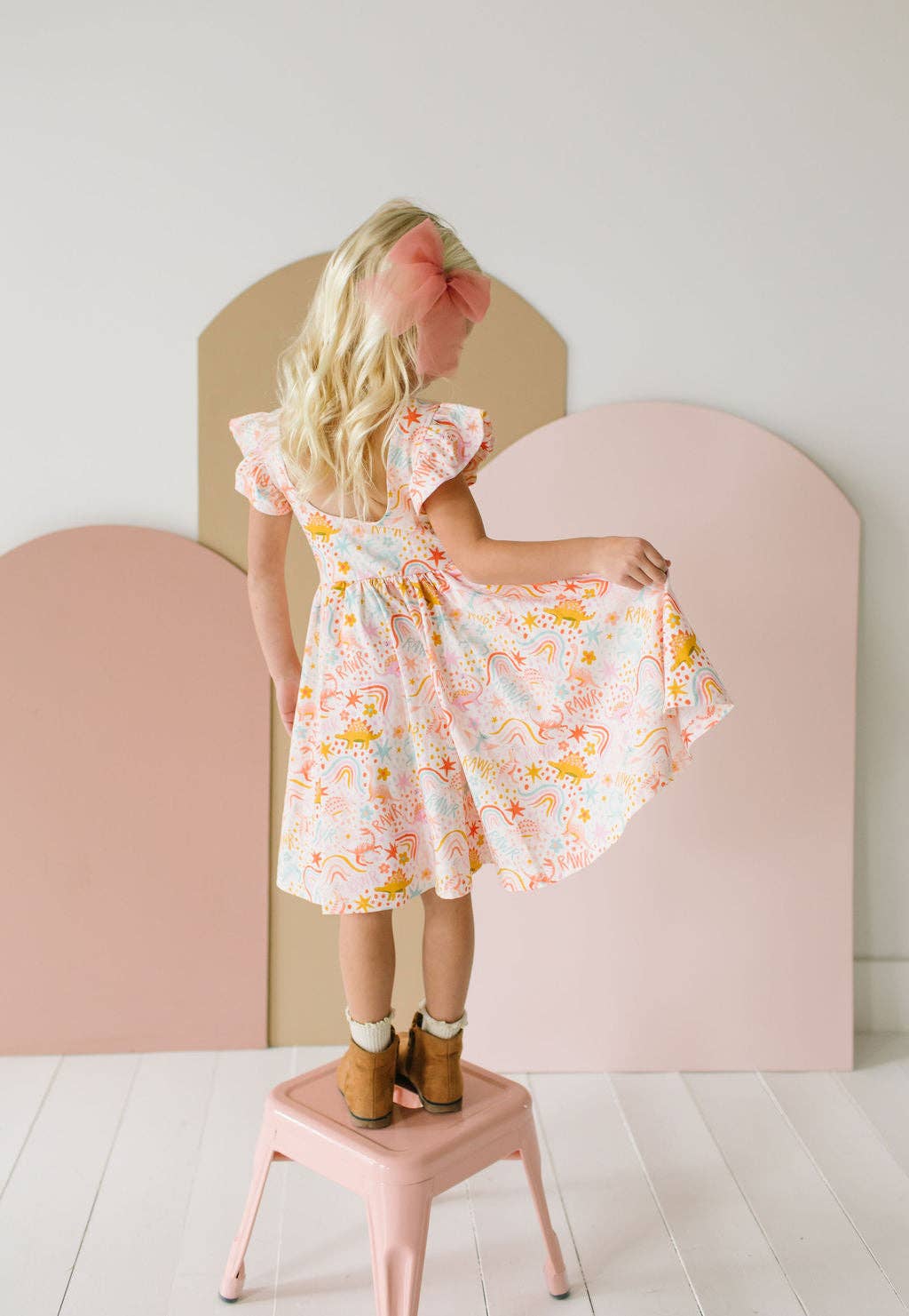 Olivia Twirl Dress in Dreamy Dino