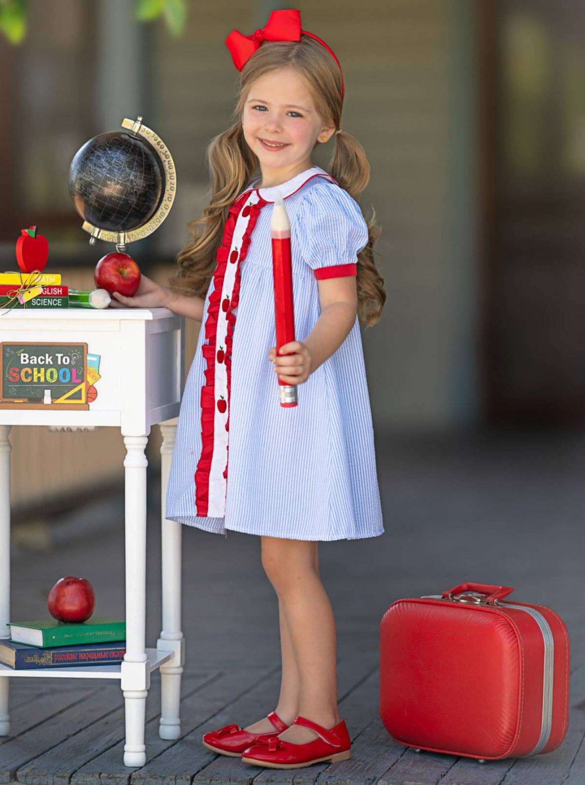 Ruffled Apple Striped Dress