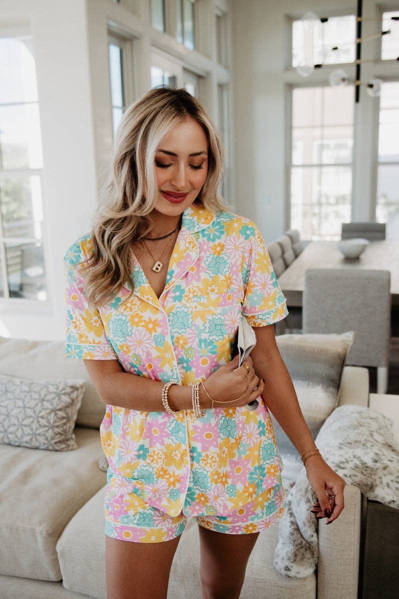 Spring Flowers Mother's Day Wholesale Pajama Sets
