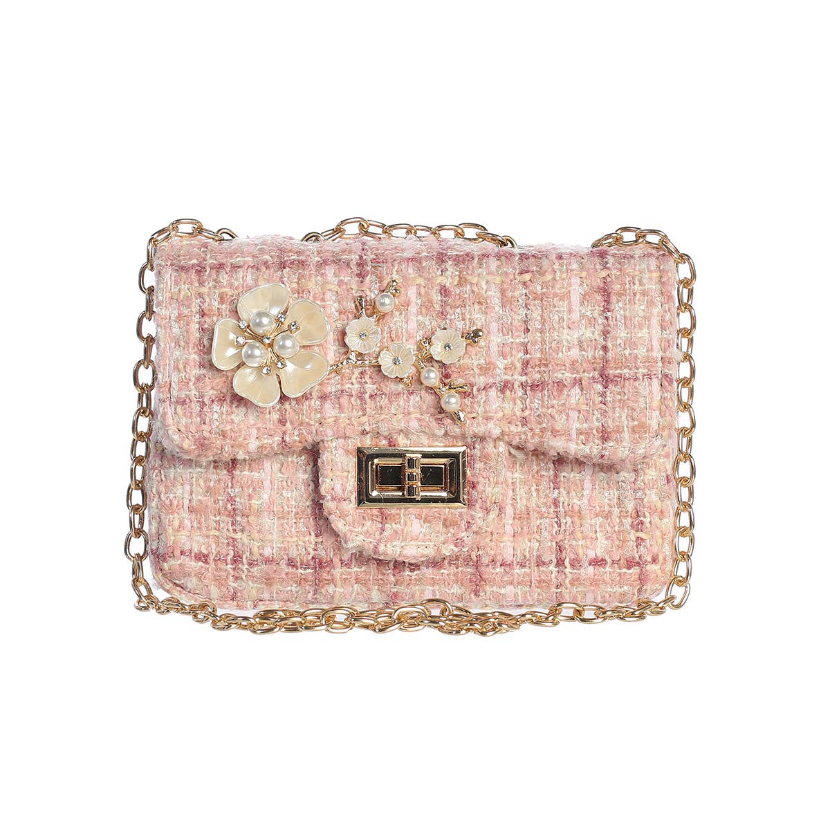 Flower Blossom Tweed Bag