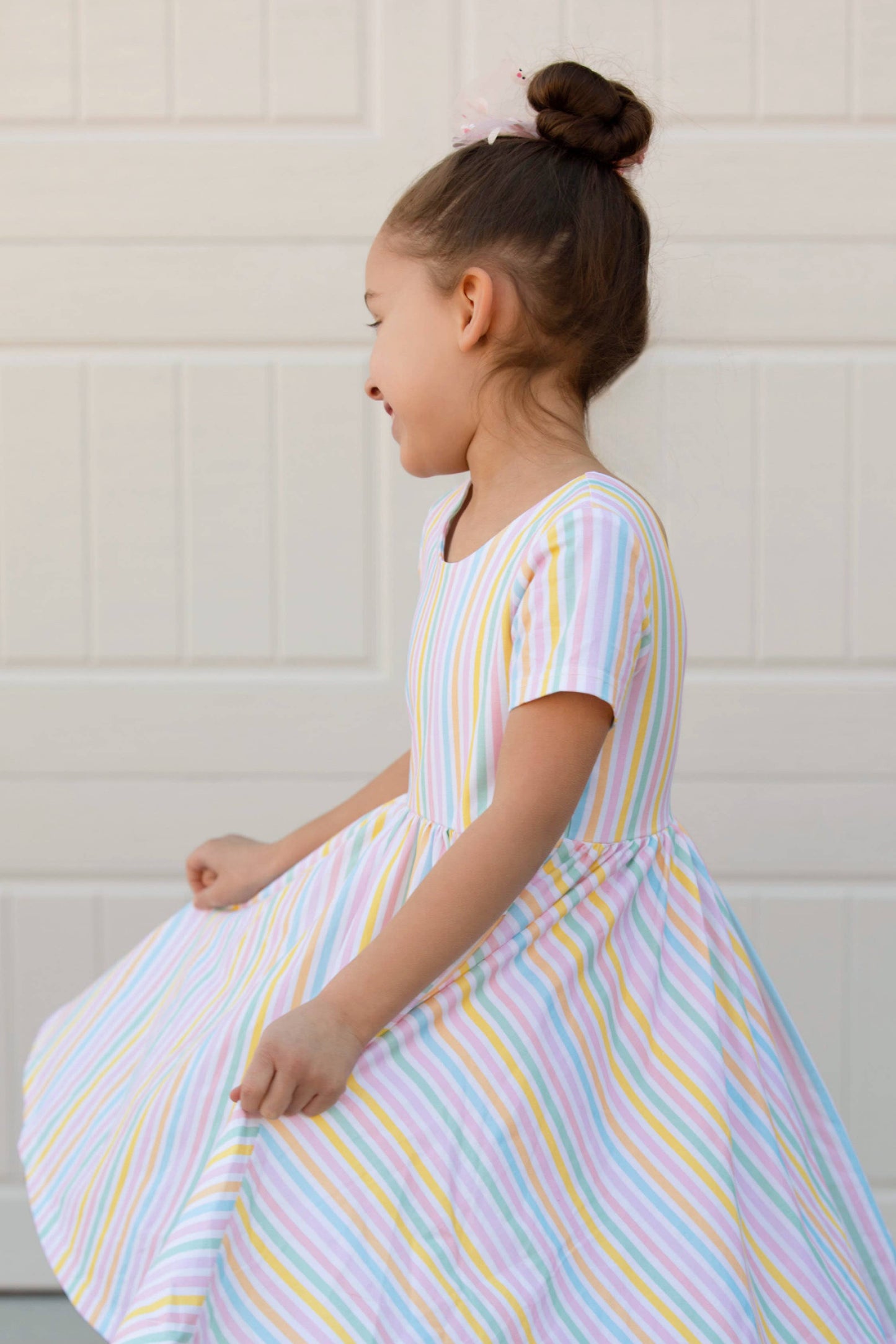 Classic Twirl Dress in Pastel Stripe