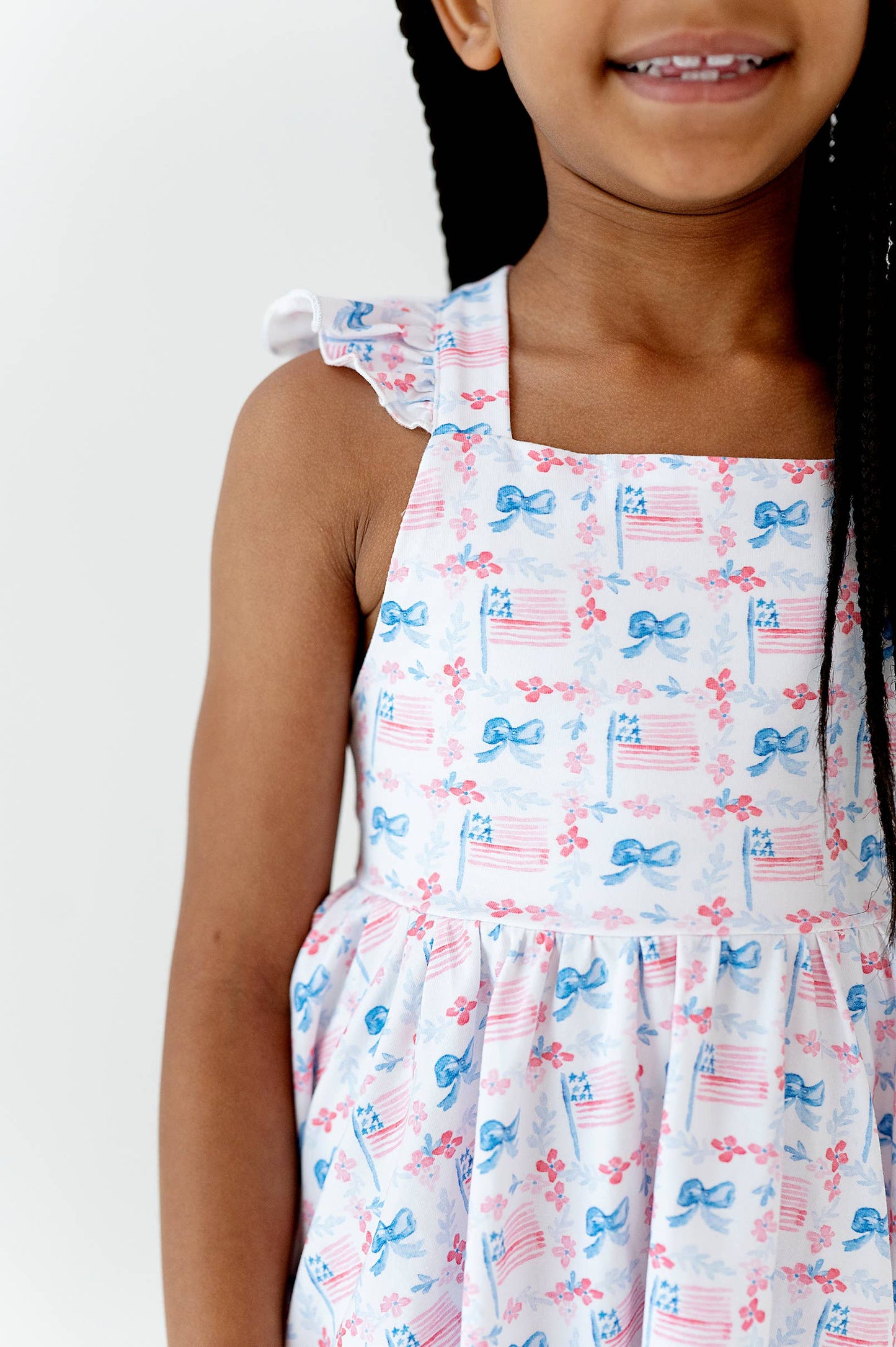 Rosita Dress in Patriotic Flags| Pocket Twirl Dress