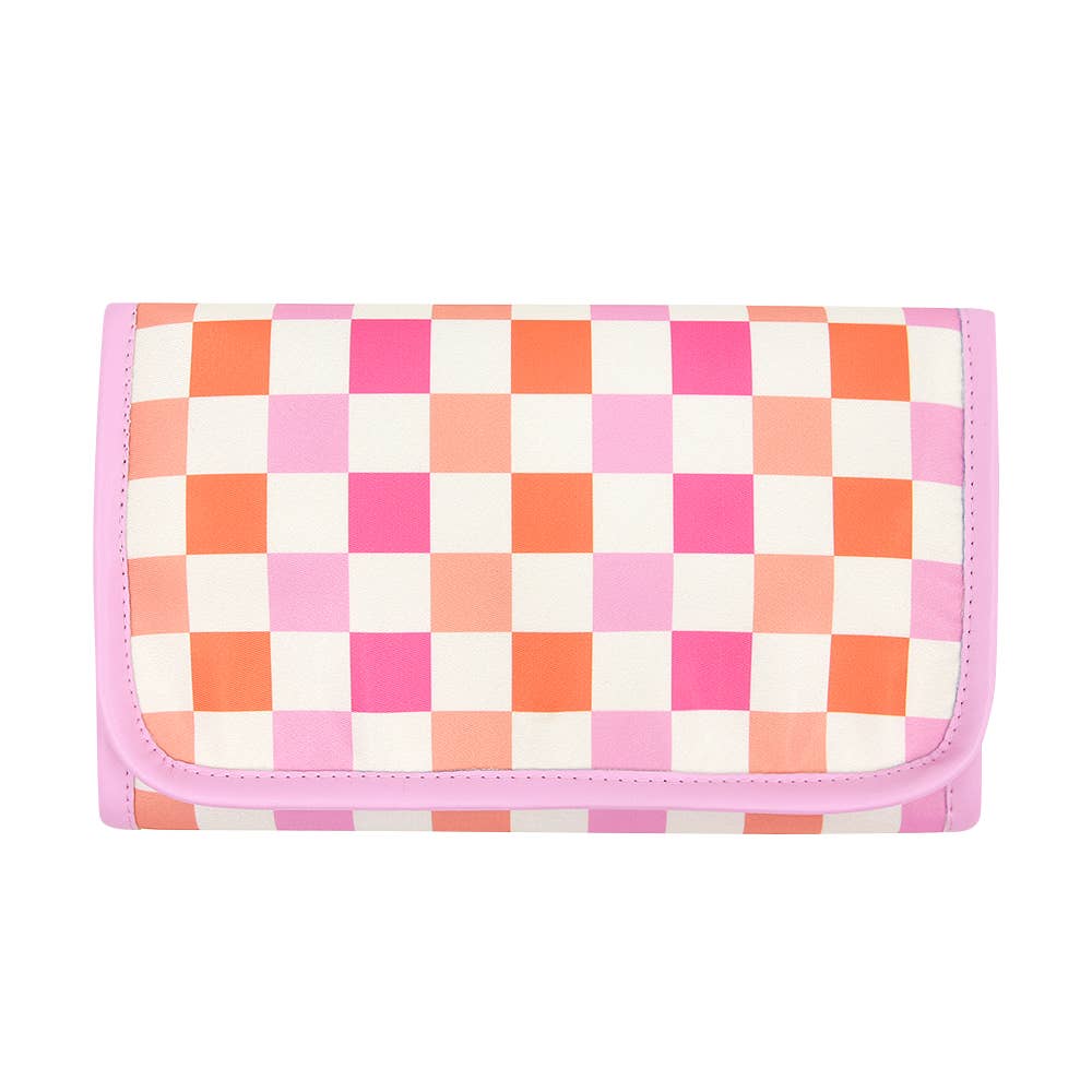 Karma Collection Check Travel Jewelry Roll Bag Holiday Gift