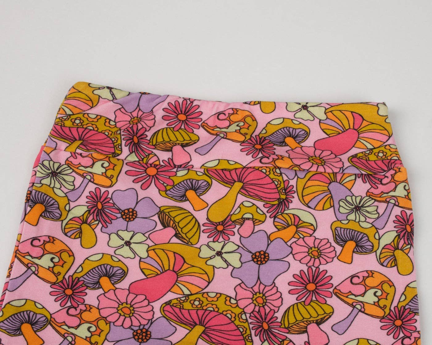 Groovy Mushroom Jersey Bell Bottom Flare Pants Girls
