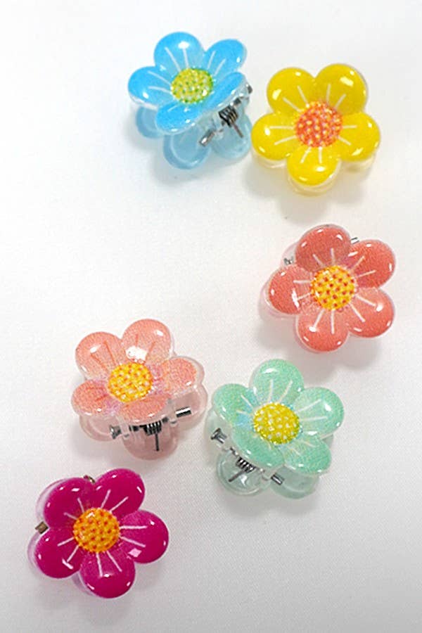 MINI FLOWER SET OF 6 HAIR CLAW CLIPS