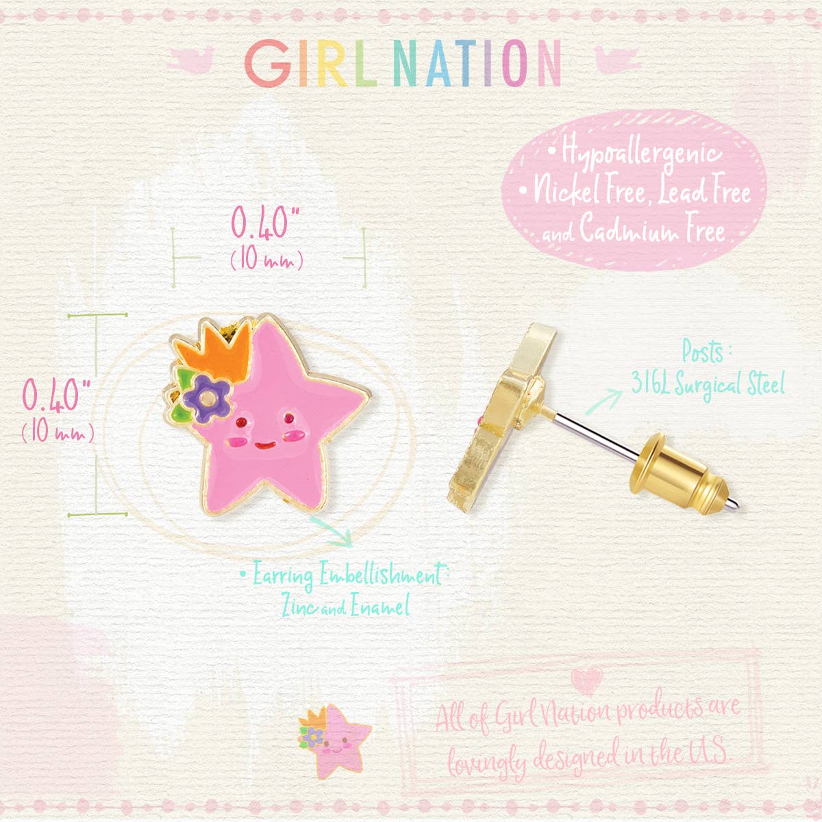 Twinkle Little Star Cutie Stud Earrings