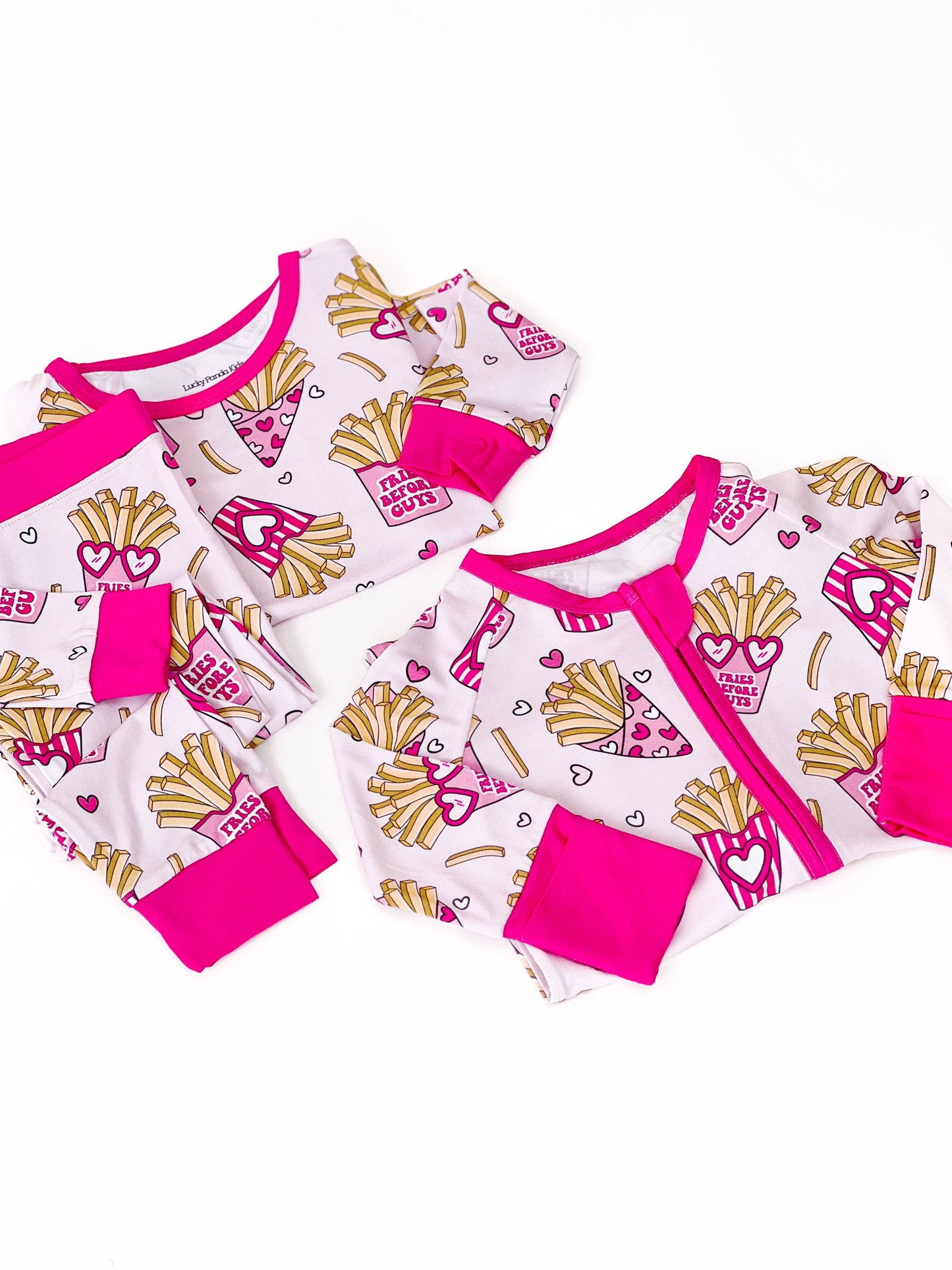 Valentine's Day Kids Bamboo Pajamas Set | Fries Before Guys