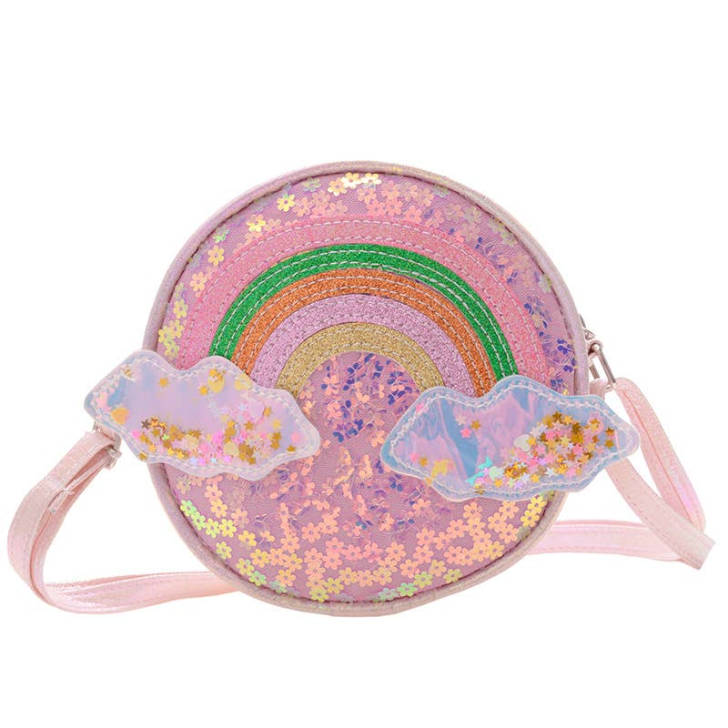 Girls Rainbow Sequined Crossbody Bag small Coin Purse