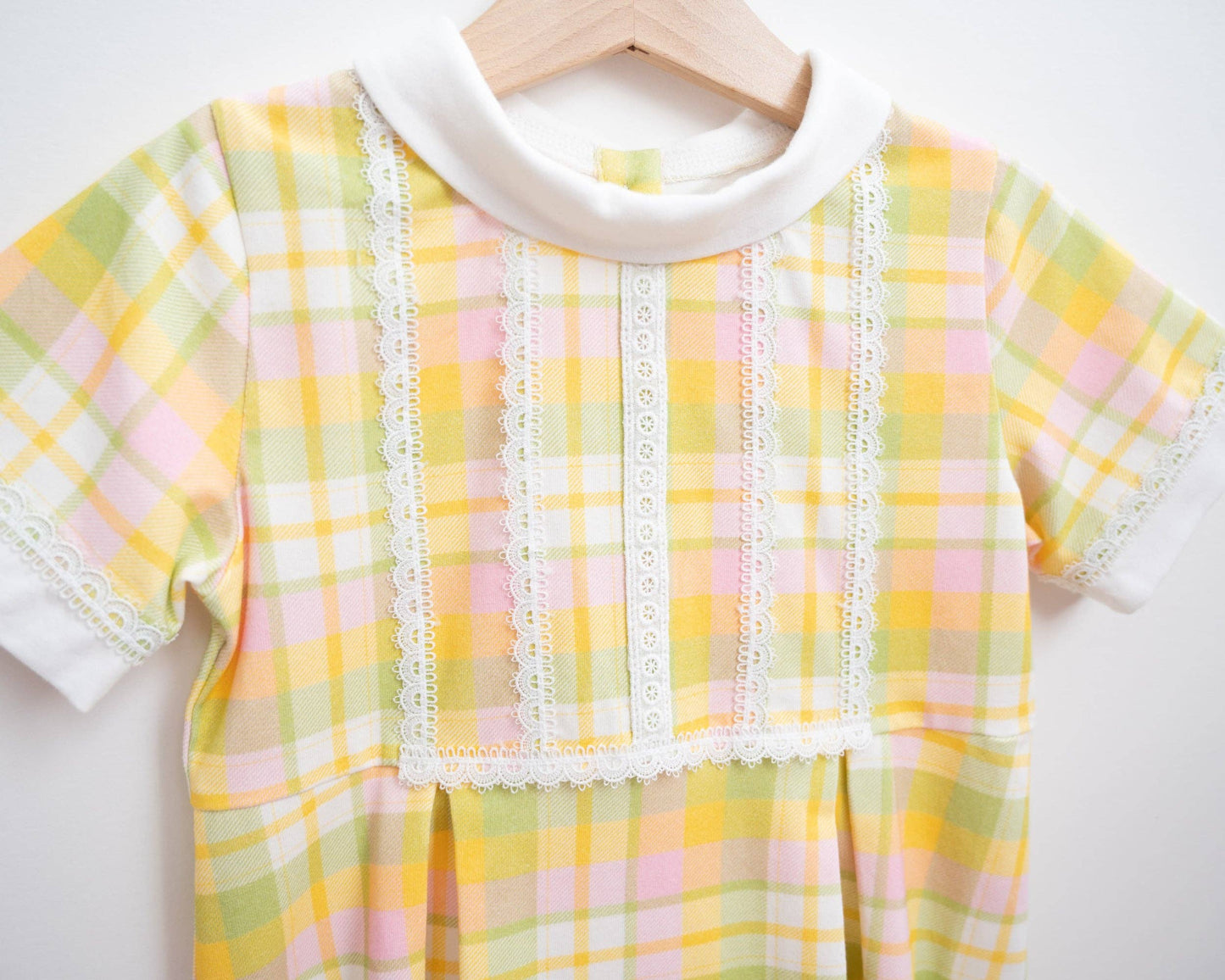 Retro Plaid Collar Dress for Toddler Girls Spring Easter