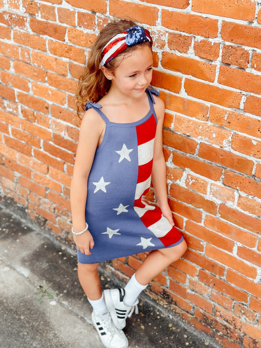 June + Grey American Flag Dress