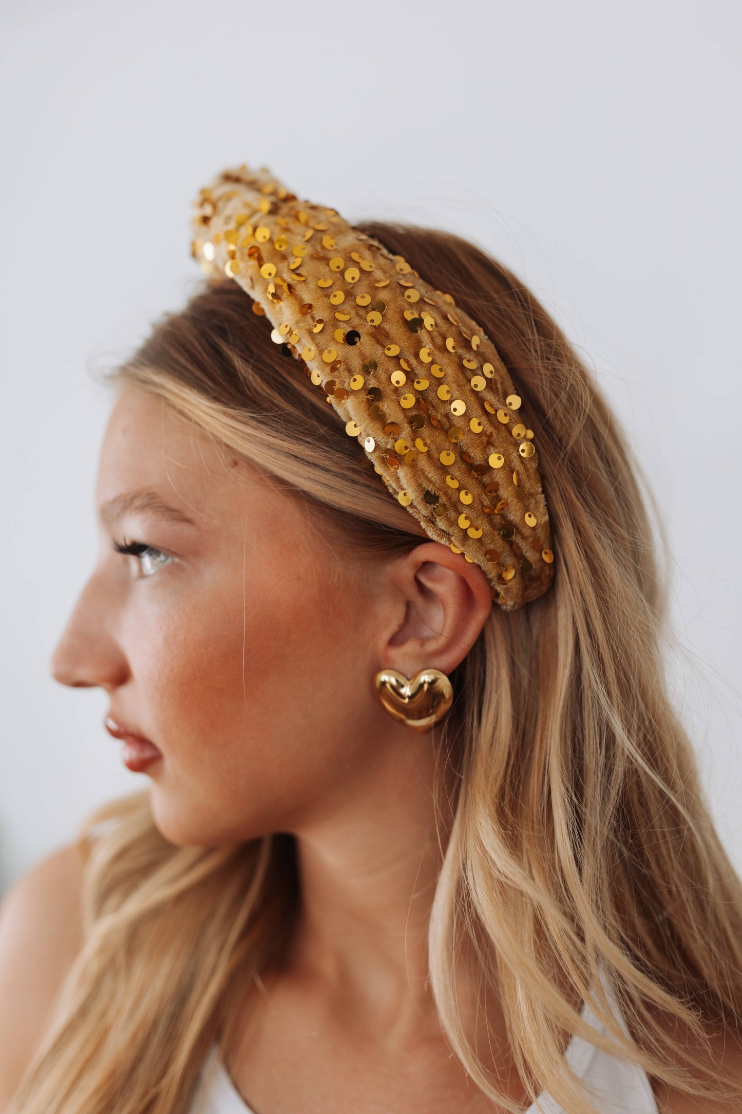 Golden Sequin Knotted Headband