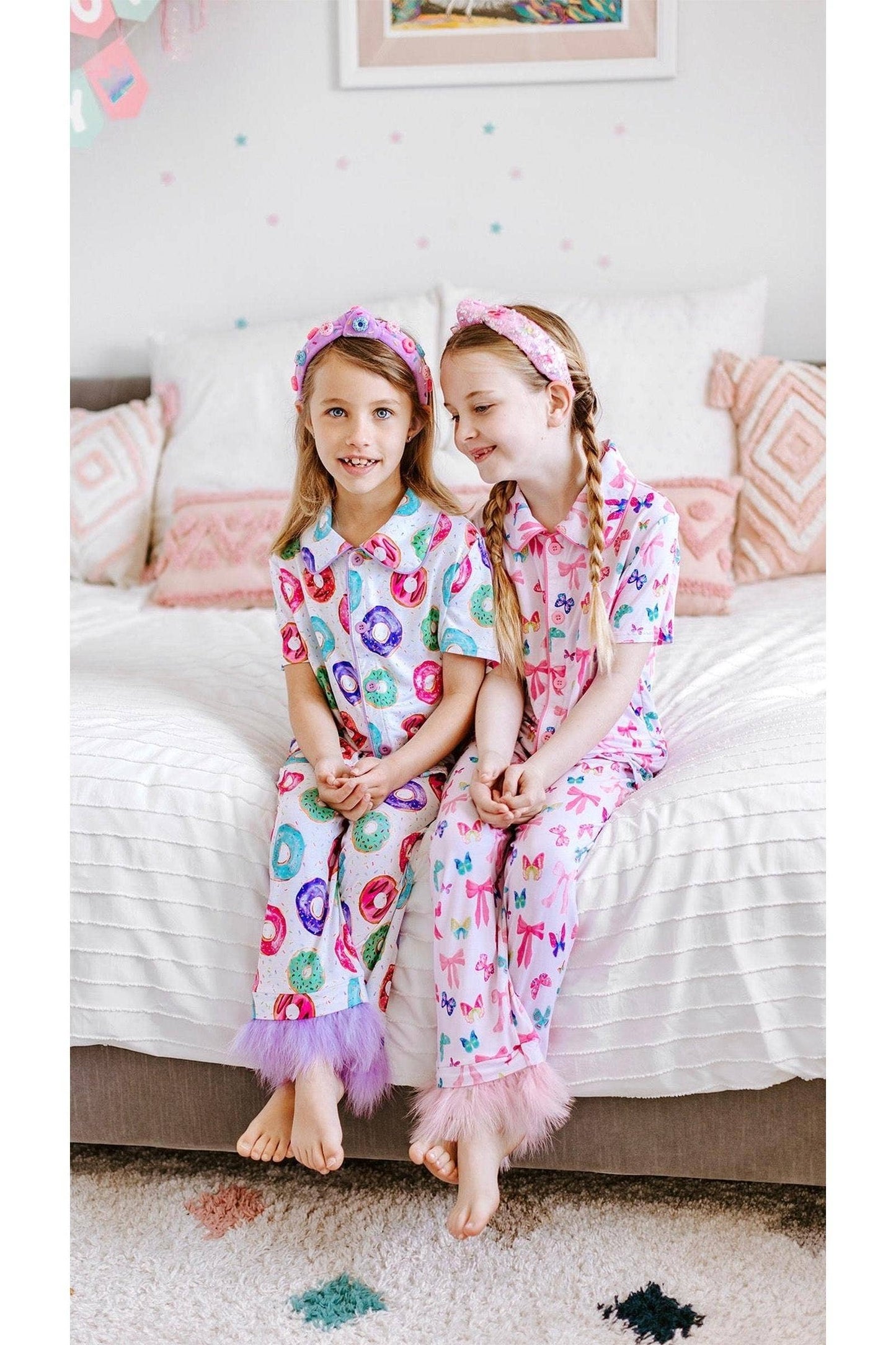 Bow and Butterfly Print Bamboo Feather PJs