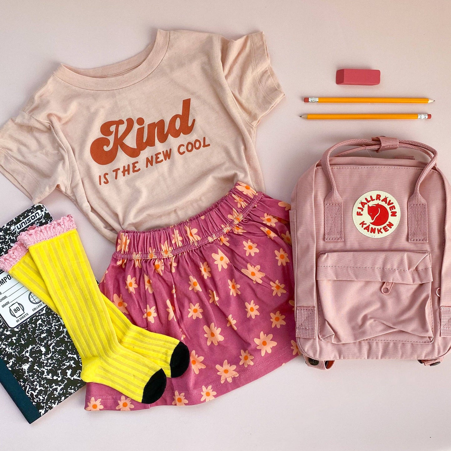 Girls Pocket Skirt, Fall Retro Floral Girls Clothes, Toddler Girl Clothes, Colorful Kids Clothes