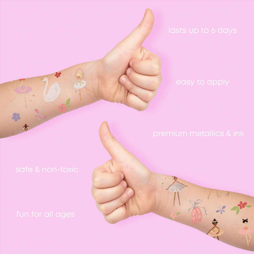 Ballerina kids temporary tattoo pack