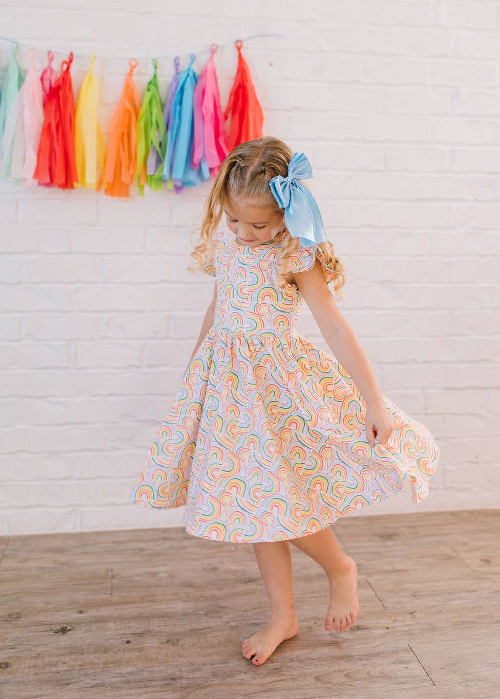 Olivia Dress in Primary Rainbow
