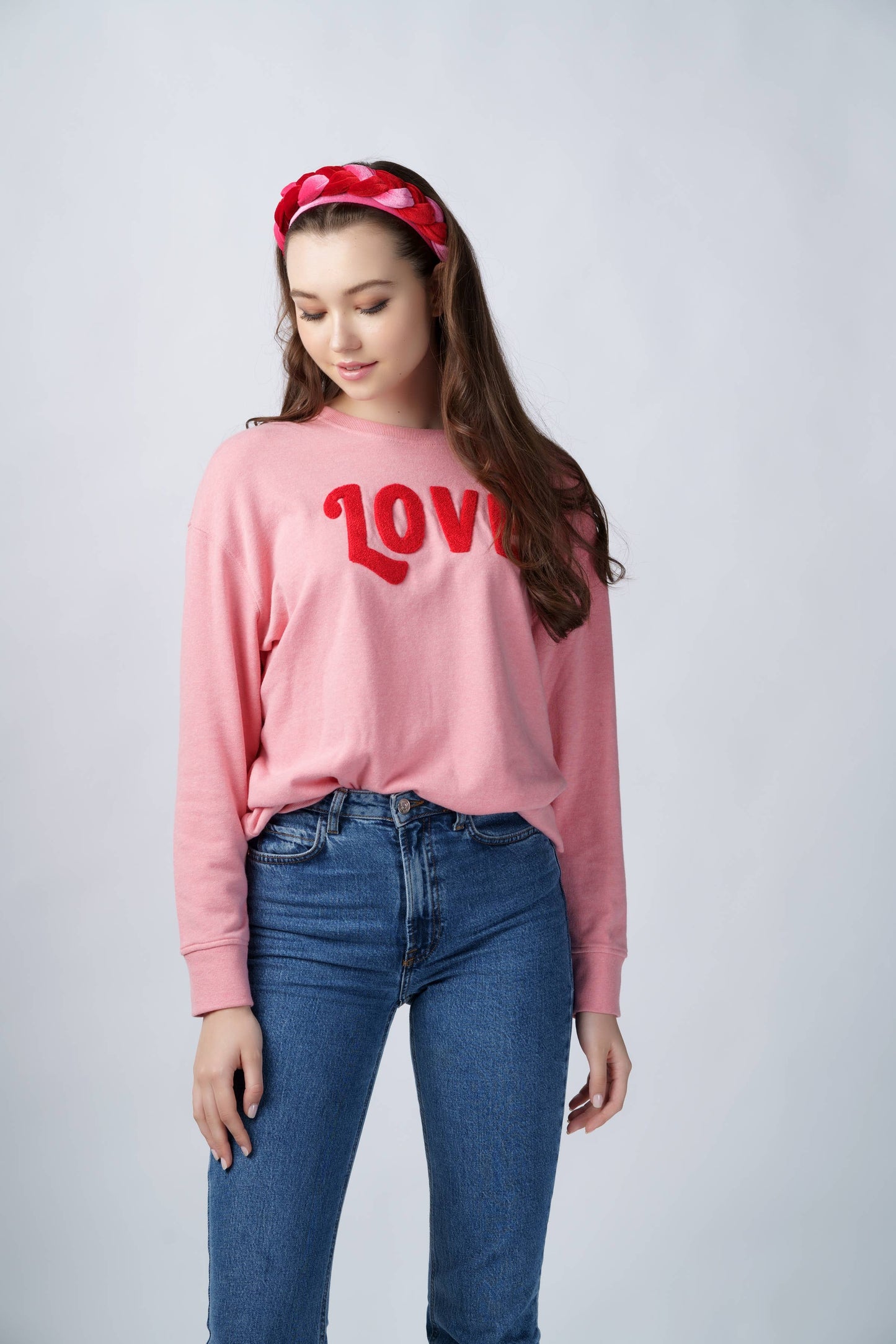 "LOVE" SWEATSHIRT, PINK