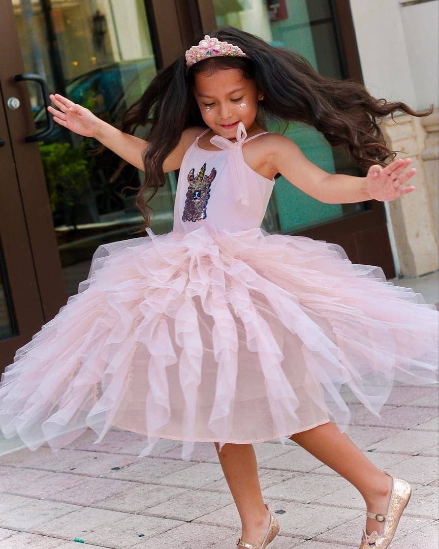 Llama-corn Flip Sequin Tutu Girls Dress