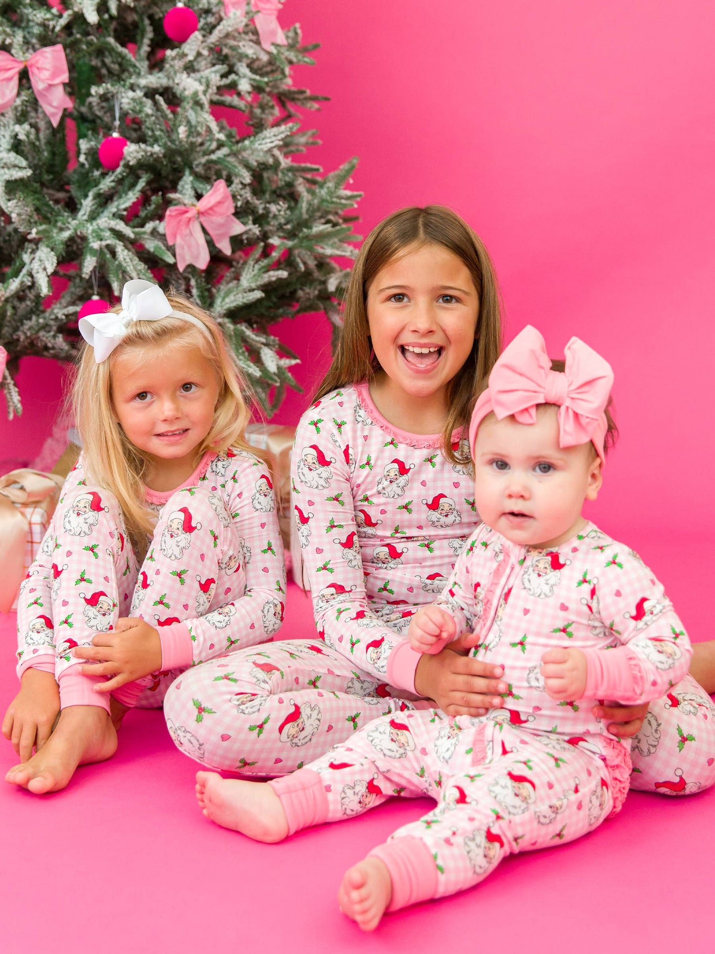 Toddler Girls Dear Santa Bamboo Viscose Ruffle Long Sleeve Pajama Set