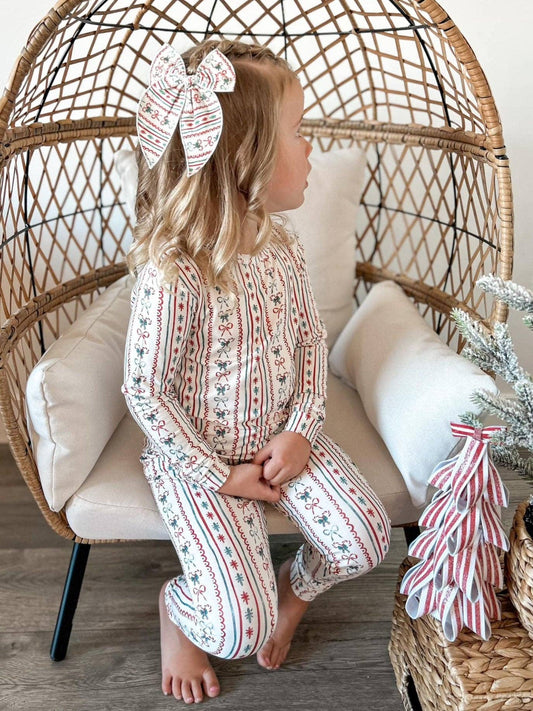 Candy Cane Lane 2pc Bamboo Pajamas Kids Baby Holiday PJ Girl