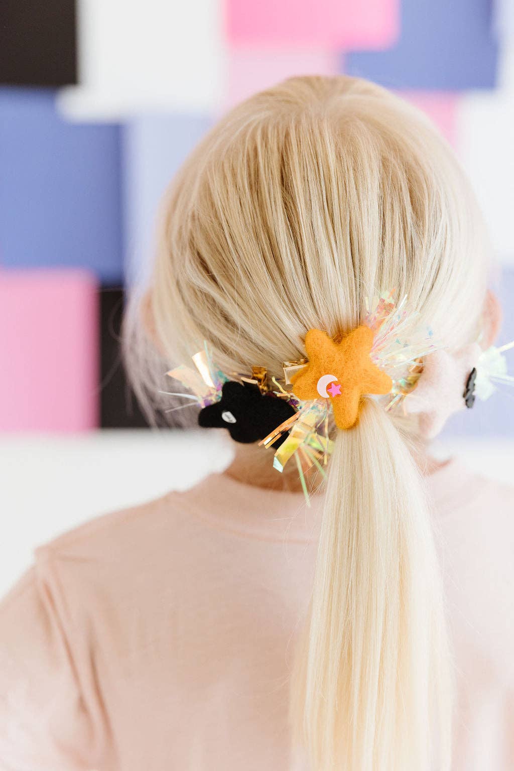 Trio Party Stars: Orange|Black|Pink Clip Set