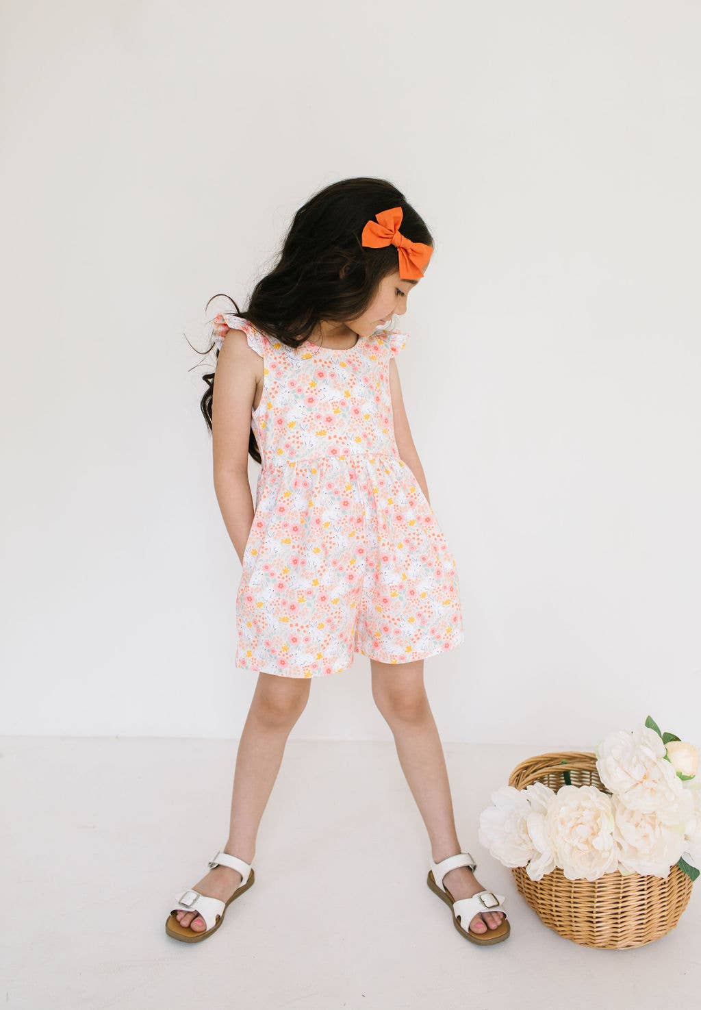 Macie Romper in Bunny Field