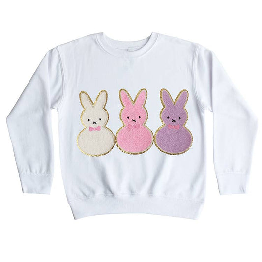 Chenille Bunny Trio Sweatshirt