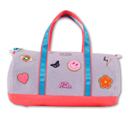 Kids Silver Glitter Duffle Bag