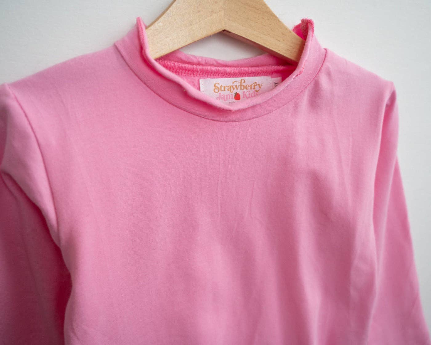 Lettuce Hem Girls Long Sleeve Solid Shirt