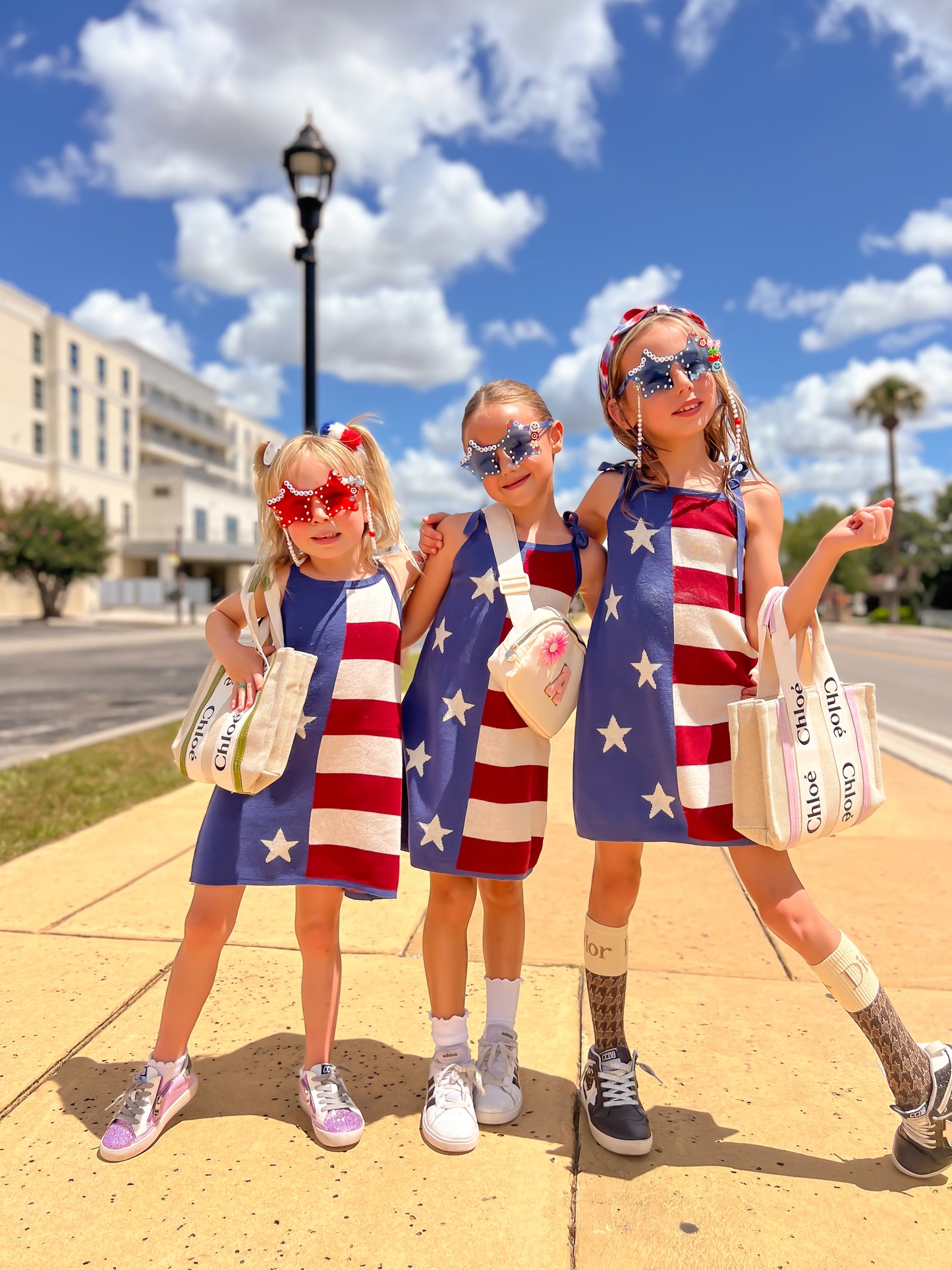 June + Grey American Flag Dress