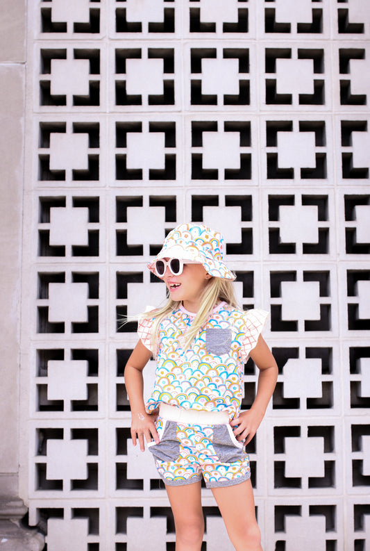 Miki Miette Rainbow bucket hat