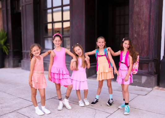 Simply Soft Cropped Racerback Tank & Ruffle Skort - Summer Sherbet White Splatter