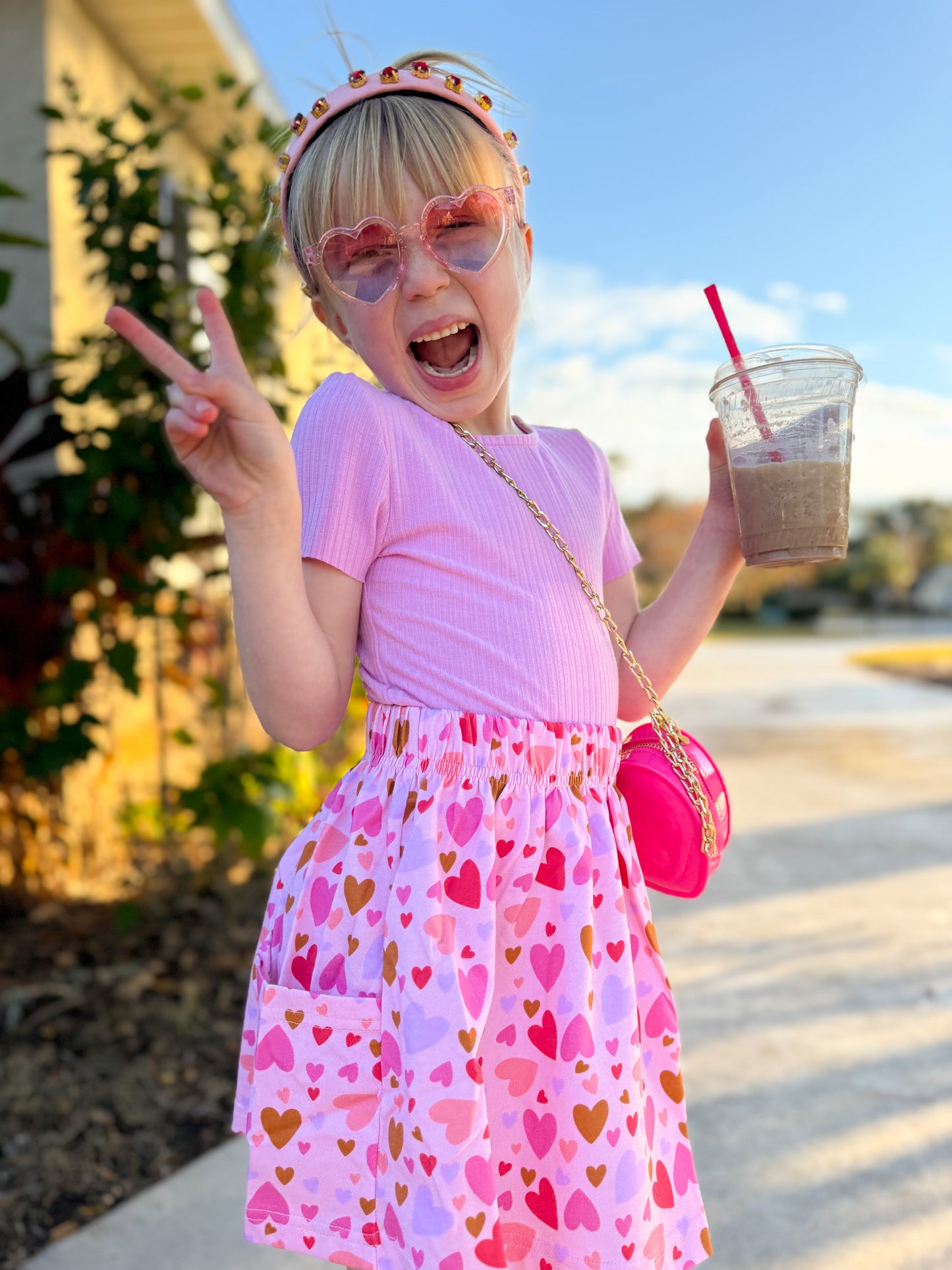 Valentine's Girls Pocket Skirt