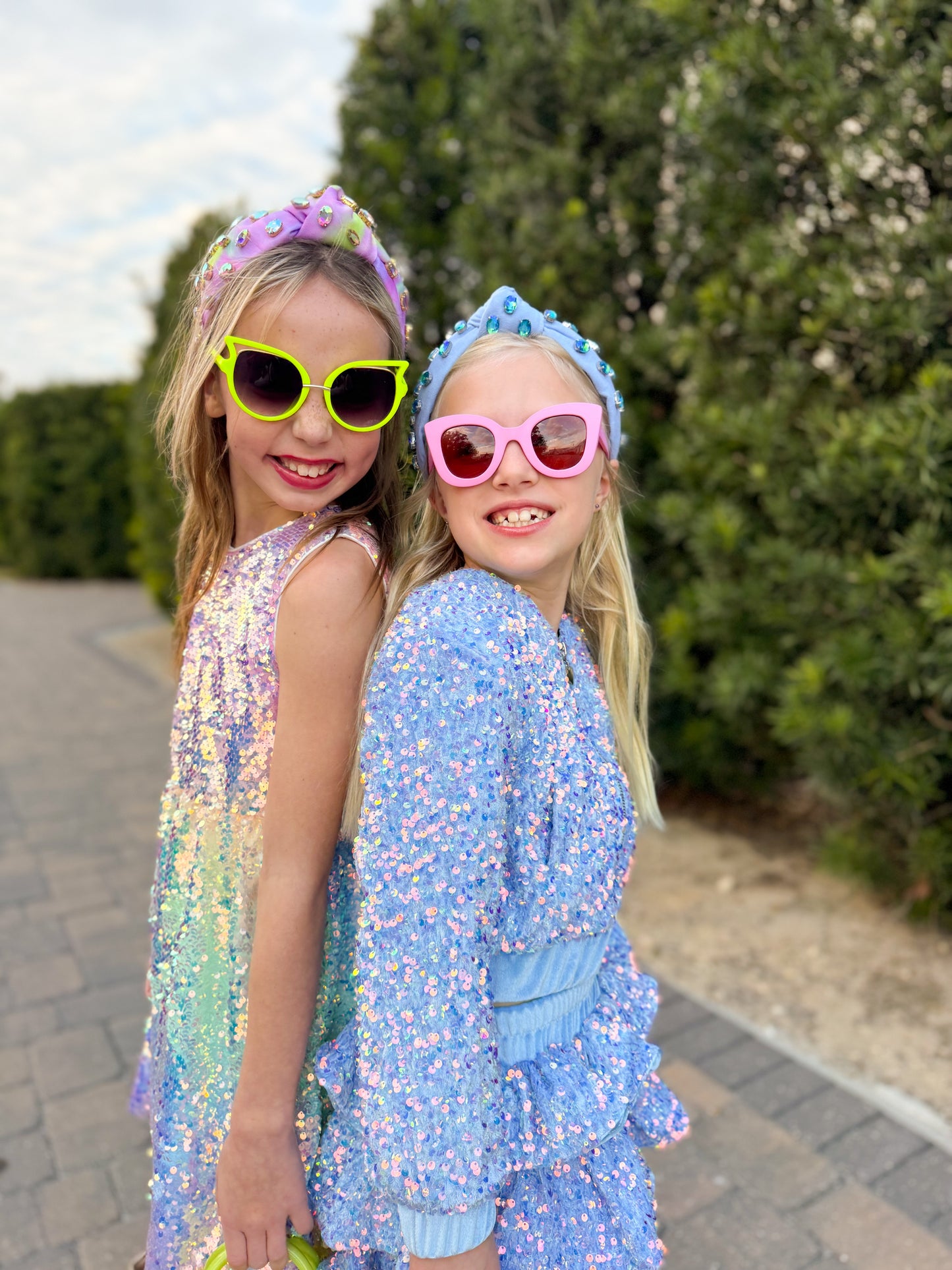 Blue Sequin Two Piece Set