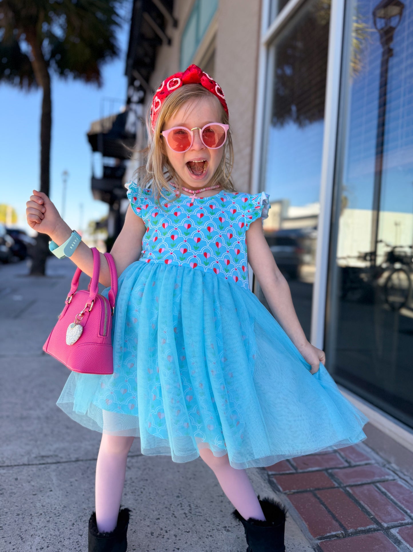 Girls Sweetheart Blooms Flutter Tulle Twirl Dress